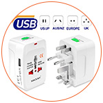 Adaptateur électrique universel avec prise USB