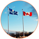 Les drapeaux du Canada et du Québec