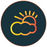 Icone de la météo avec un soleil et un nuage