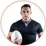 Joueur de rugby avec un maillot noir