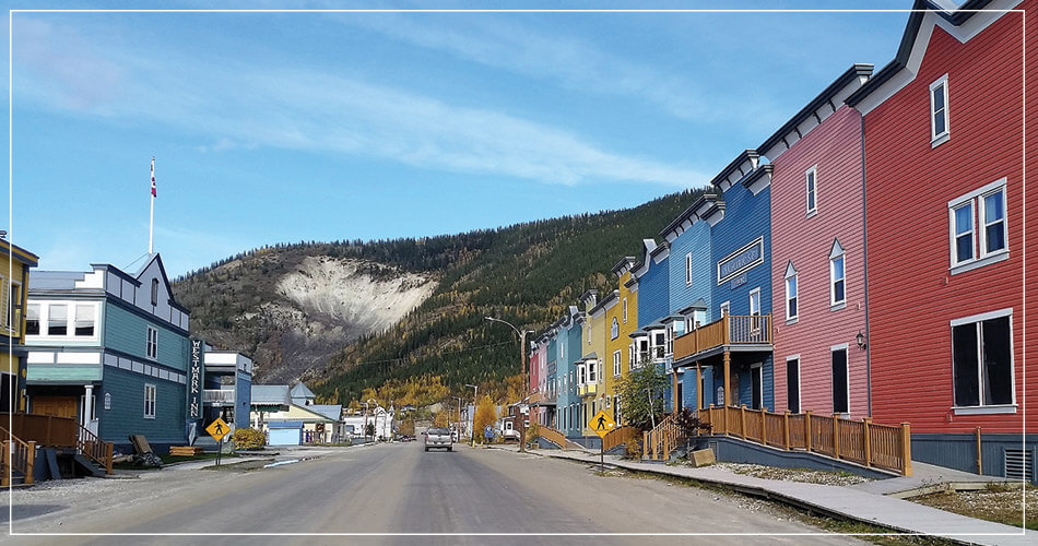 Photo d'une rue de Dawson (Yukon - Canada)