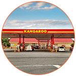 Station d'essence Kangaroo en Australie