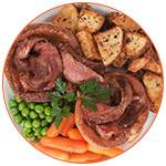 Zoom sur le plat anglais : Sunday roast yorkshire pudding