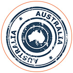 Illustration d'un tampon avec l'Australie façon vintage
