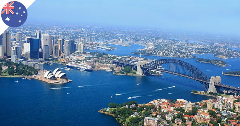 Vue aérienne de la ville de Sydney en Australie