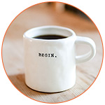 mug tasse begin cafe coaching