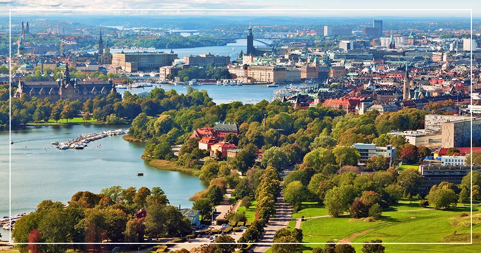 Vue aérienne de Stockholm en Suède