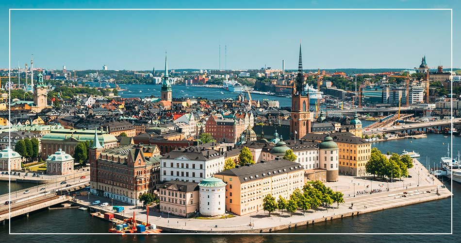 Vue aérienne de la ville de Stockholm