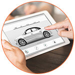 Achat d'une voiture via internet et une tablette numérique
