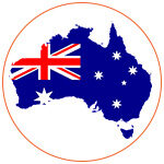 Carte de l'Australie avec le drapeau australien