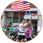 Coureur américain au marathon de New York
