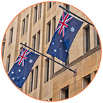 Drapeau australien sur un bâtiment officiel