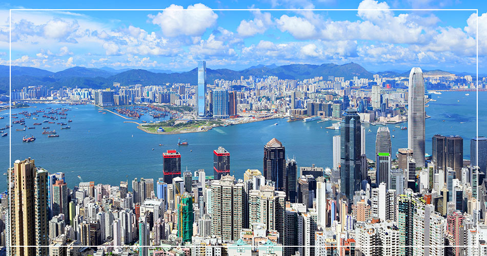 Vue aérienne de la ville de Hong Kong