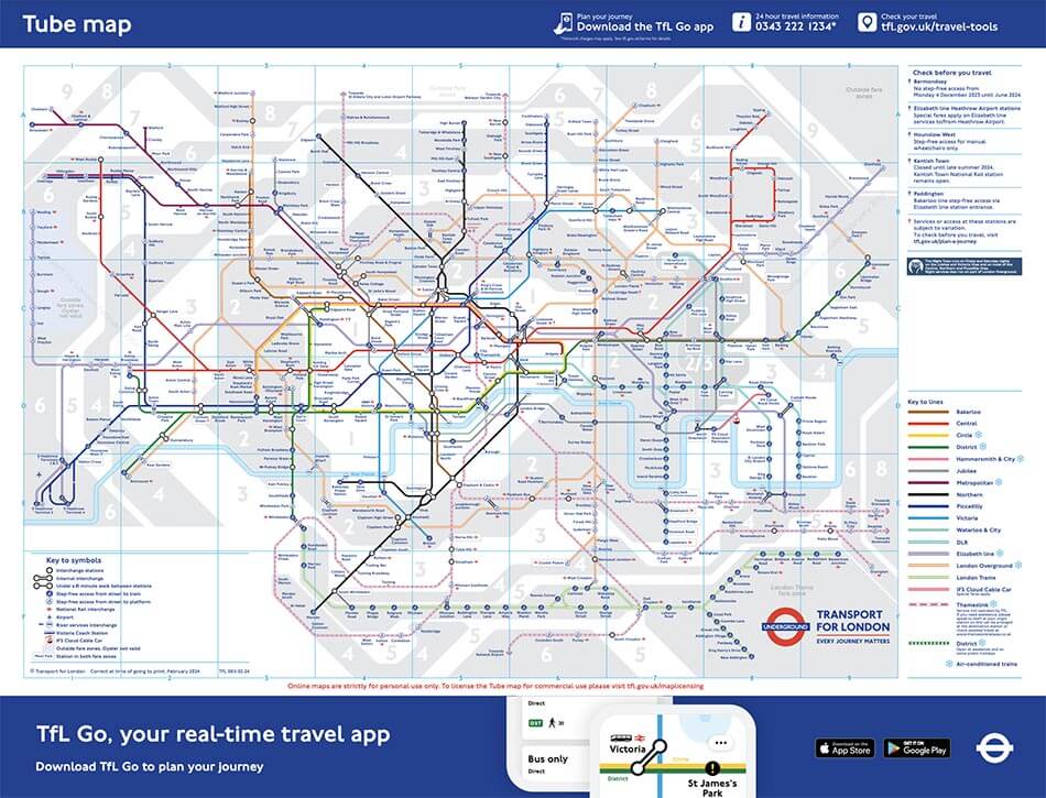 Plan de métro de Londres