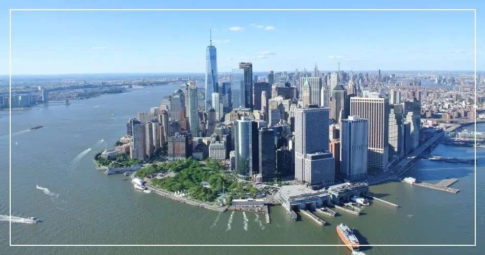 Vue aérienne de la ville de New York City aux USA