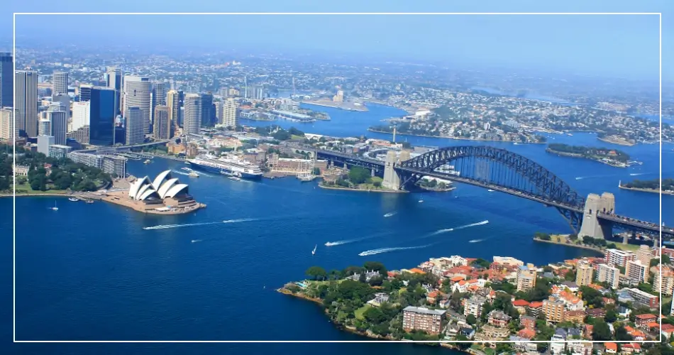 Vue aérienne de Sydney en Australie