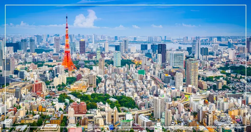 Vue aérienne de la ville de Tokyo au Japon