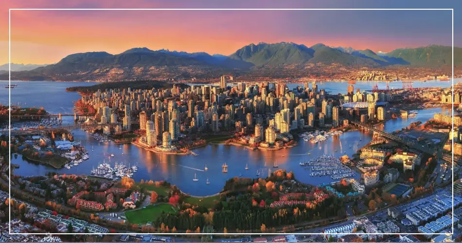 Vue aérienne de la ville de Vancouver au Canada